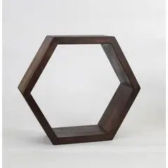 DECOAYUNTEMUCO - REPISA HEXAGONAL MARCA COLOR CHOCOLATE MODELO MAILEN