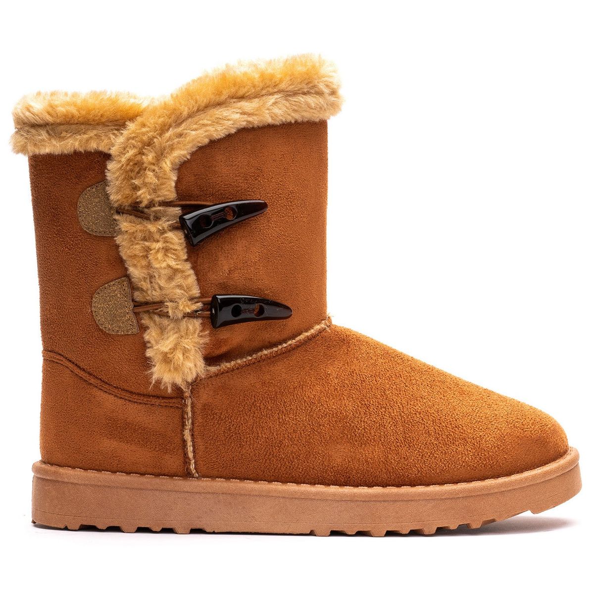 CHANCLETA - Bota Mujer Camel Felpu Chancleta