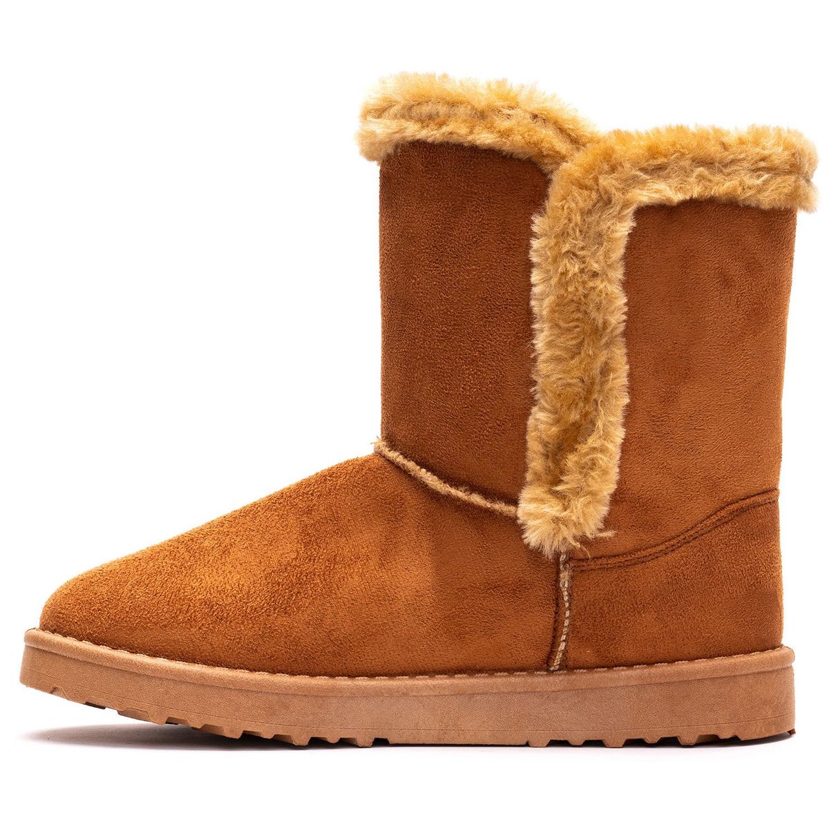 CHANCLETA - Bota Mujer Camel Felpu Chancleta