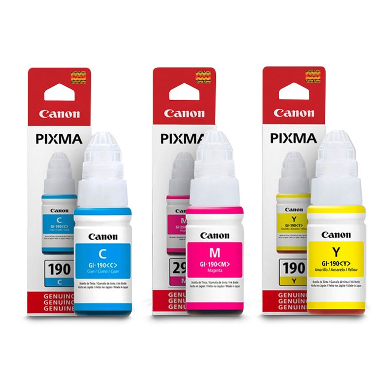 CANON - 3 Tintas Canon Gi190 Genuinas GI-190 G1100 G2100 G3100 G4100 C/iva