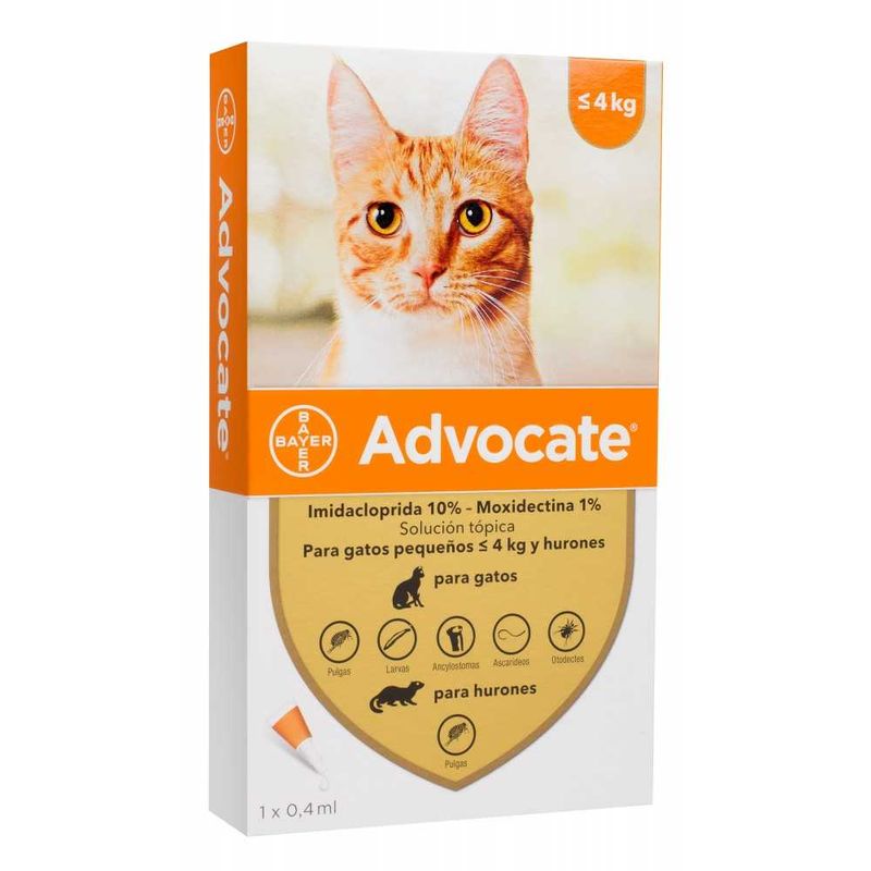 ELANCO - Advocate Pipeta - Hurones y Gatos - Gatos hasta 4 kg -