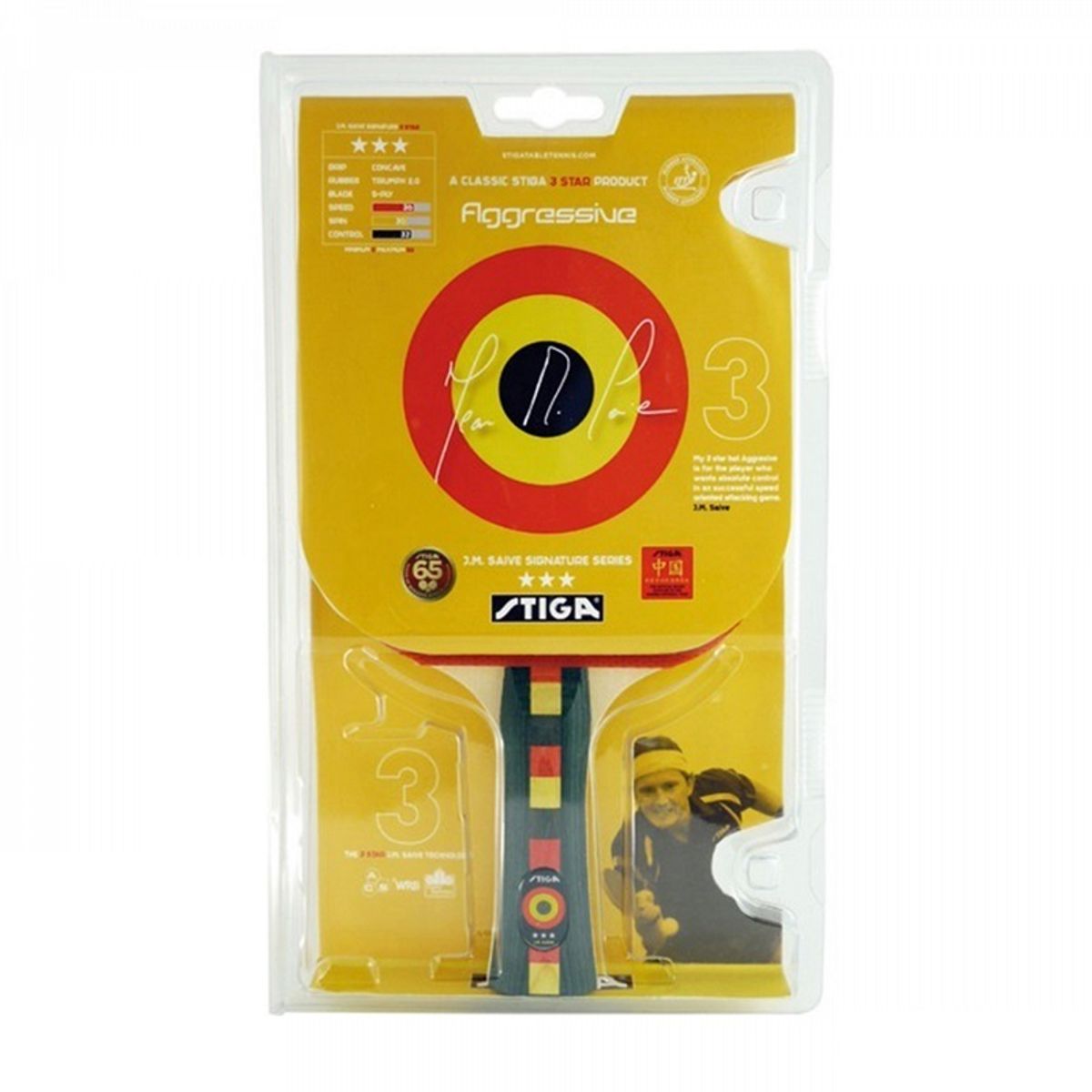 STIGA - PALETA TENIS DE MESA STIGA AGGRESSIVE 3 ESTRELLAS