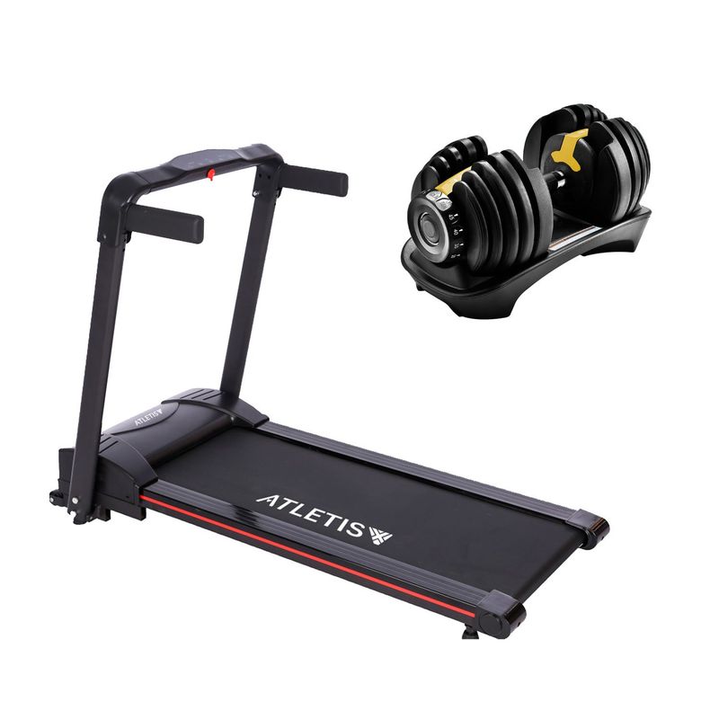 ATLETIS - Pack Trotadora Plegable Pro + Mancuerna Ajustable 24 kg