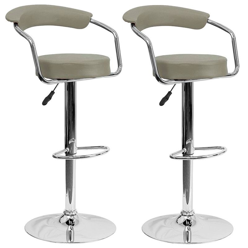 NOVAHUS - Pack 2 Pisos Bar Taburete Moderno Gris Claro