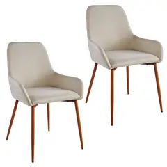 NOVAHUS - Pack 2 Sillas Comedor Lino Margaret Beige