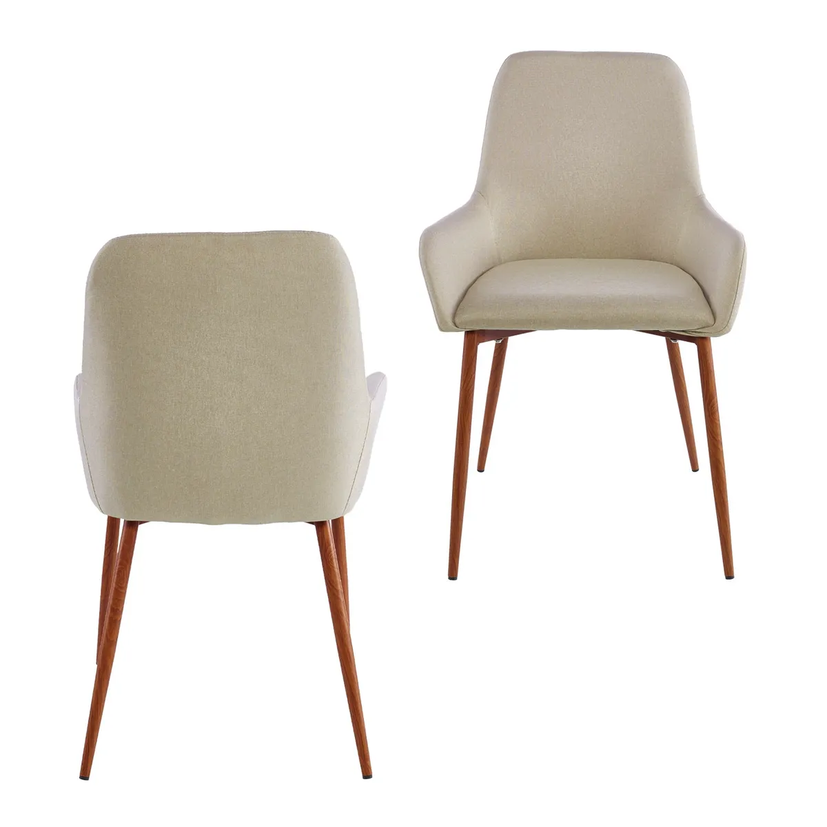 NOVAHUS - Pack 2 Sillas Comedor Lino Margaret Beige