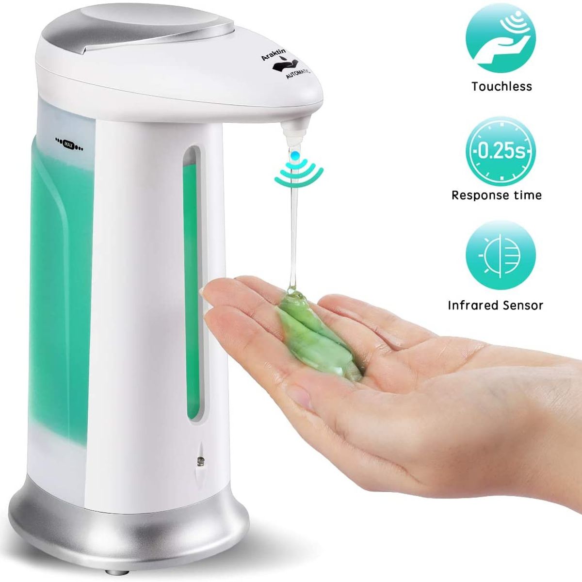 GENERICO - Dispensador automático de jabón alcohol gel sin contacto 400ml