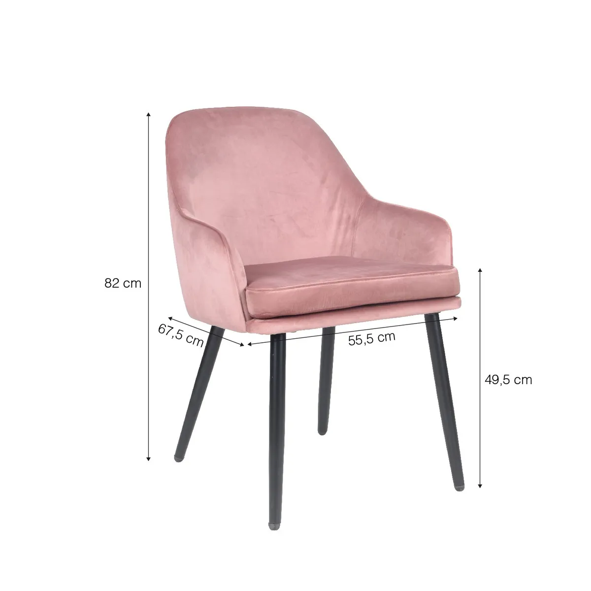 NOVAHUS - Pack 2 Sillas Comedor Ingrid Rosado