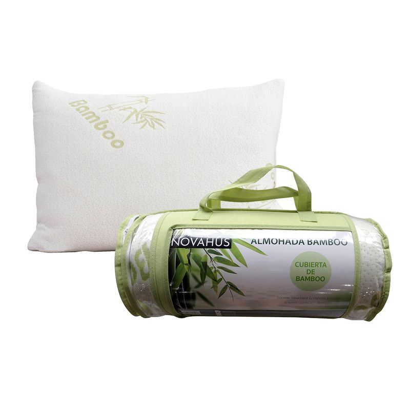 NOVAHUS - Almohada Bambú 40x65 cm Blanco