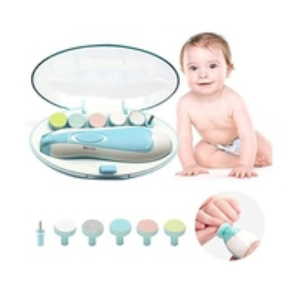 GENERICO - Cortador De Uñas Eléctrico Pulido Uñas Para Bebés - CELESTE