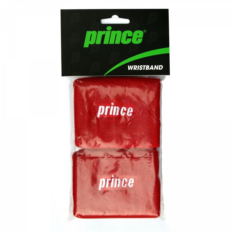 GENERICO - MUÑEQUERA PRINCE ROJA LOGO BLANCO PAR