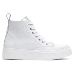 BARRIENTOS - Zapatilla Cuero Futrono Blanca