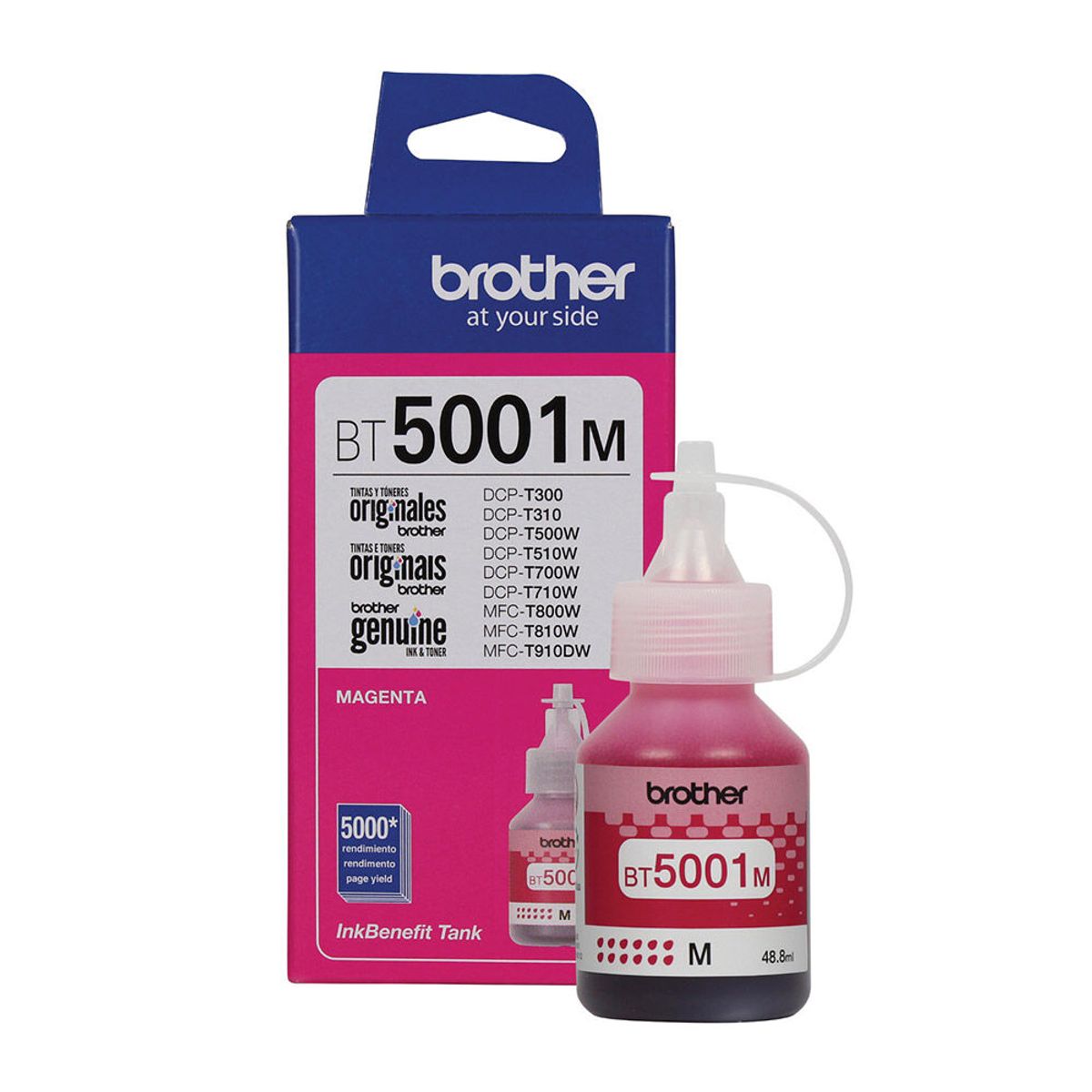 BROTHER - Tinta Botella Brother Bt5001m Magenta 418ml 5000pag