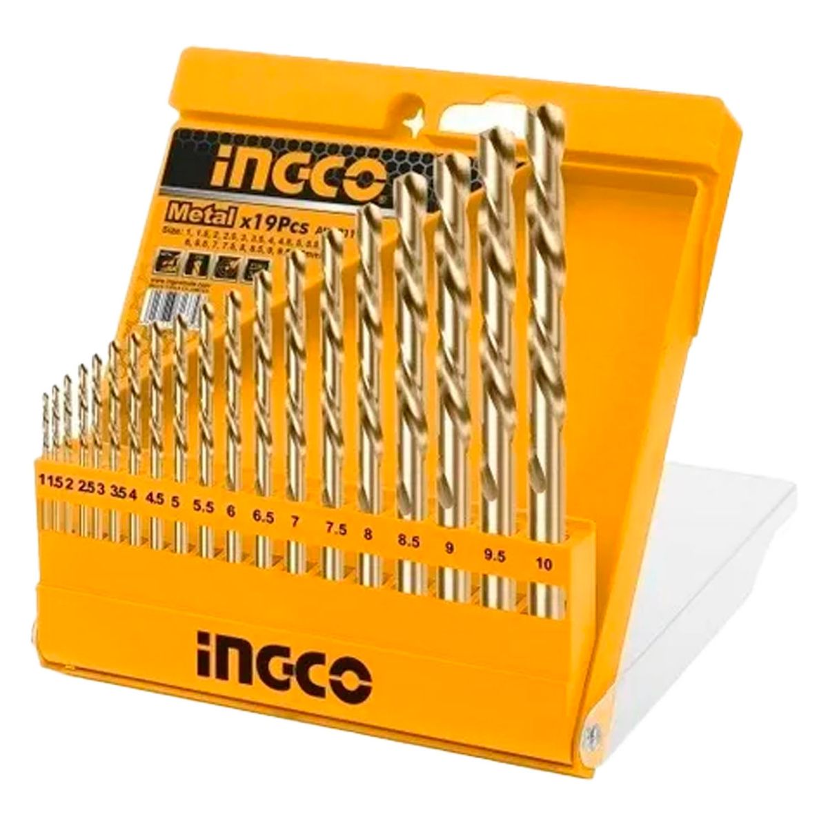 INGCO - Set Juego Brocas Para Metal 19 Piezas