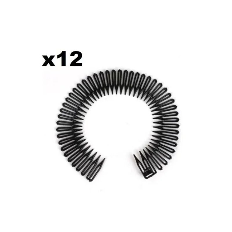 GENERICO - Cintillo Flexible Con Forma De Peine Para El Pelo X 12