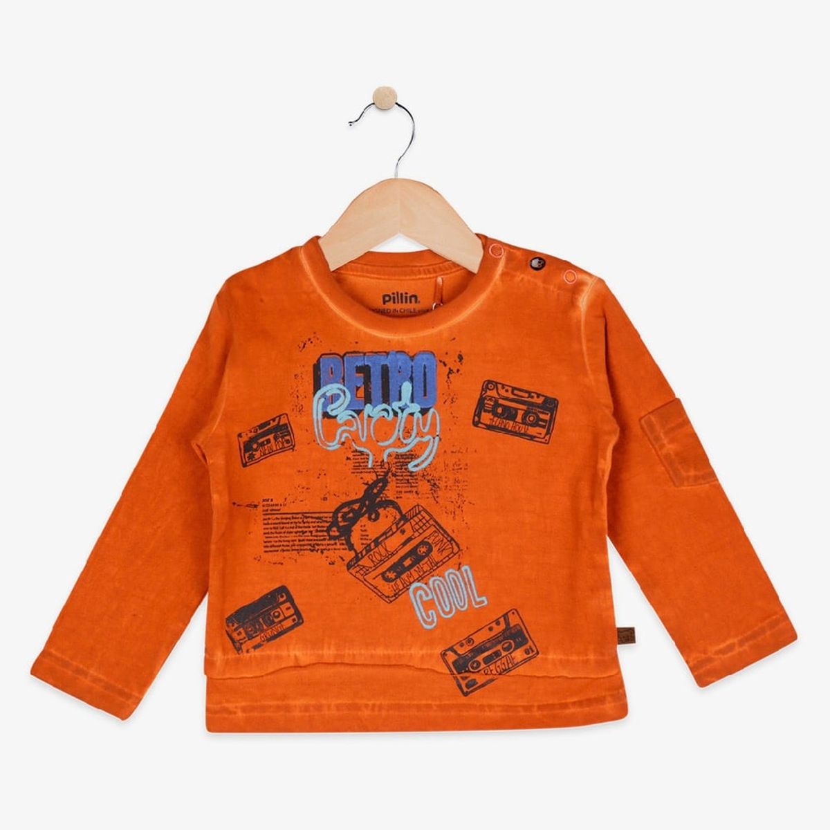 PILLIN - Polera M/Larga Bebé Algodón Invierno Niño Naranja PILLIN