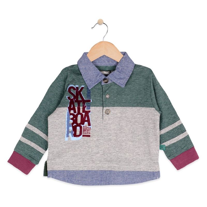 PILLIN - Polera M/Larga Bebé Niño Algodón Invierno Gris PILLIN