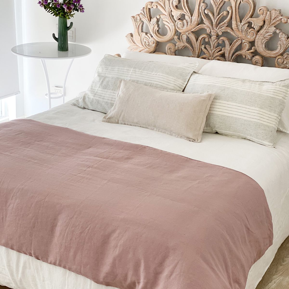 NATURALINO - Piecera Lino Loa XL - 240x100 cms - Rosa - Naturalino