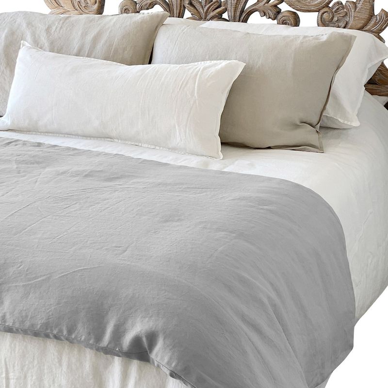 NATURALINO - Piecera Lino Loa XL - 240x100 cms - Gris Claro - Naturalino