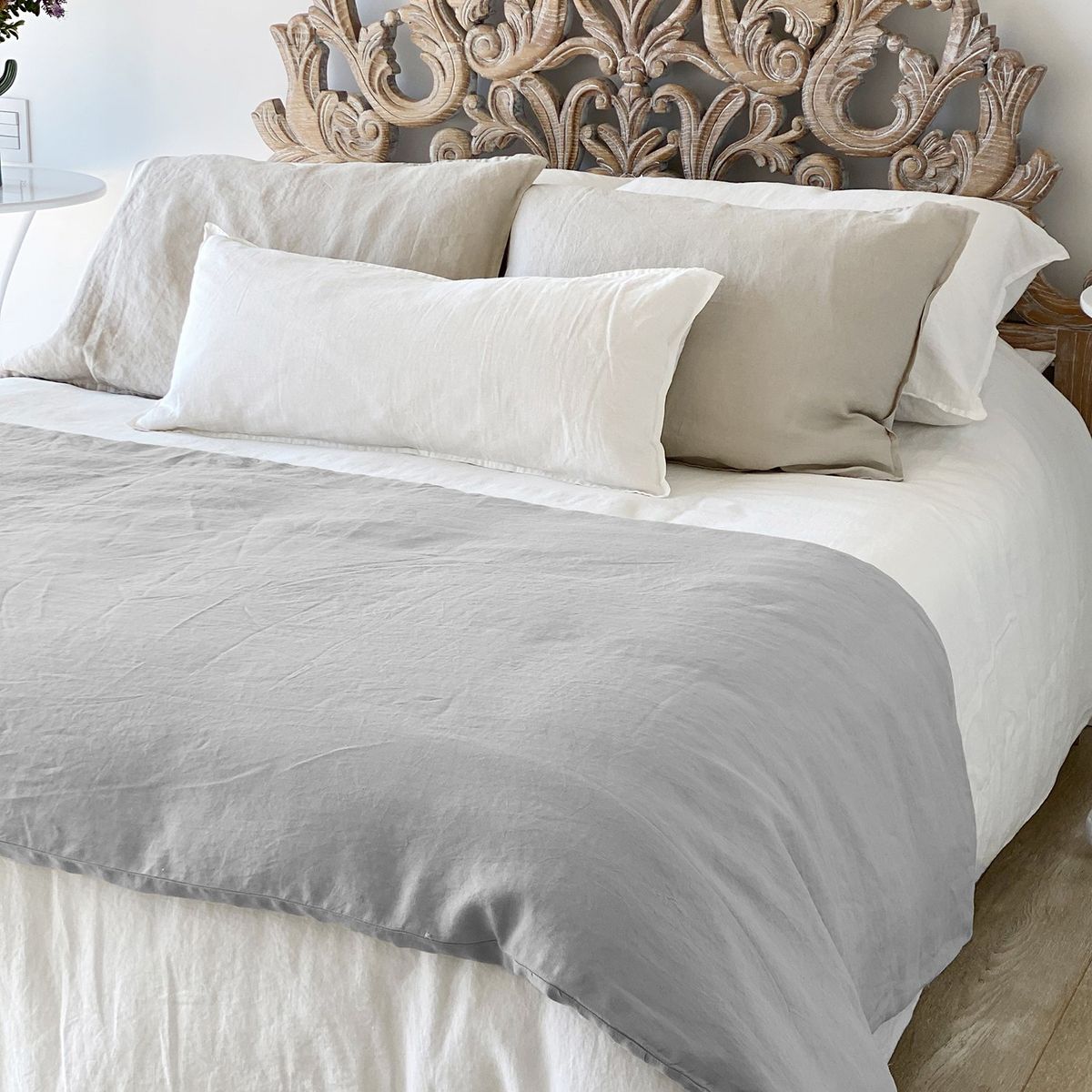 NATURALINO - Piecera Lino Loa XL - 240x100 cms - Gris Claro - Naturalino