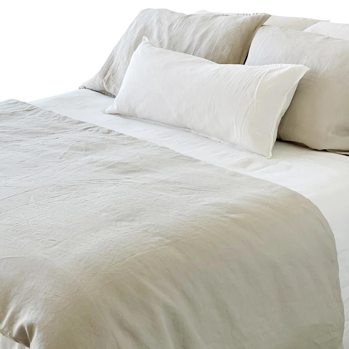 NATURALINO - Piecera Lino Loa XL - 240x100 cms - Hueso - Naturalino