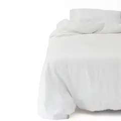 NATURALINO - Funda de Plumón Lino - Blanco - 1,5 Plaza -