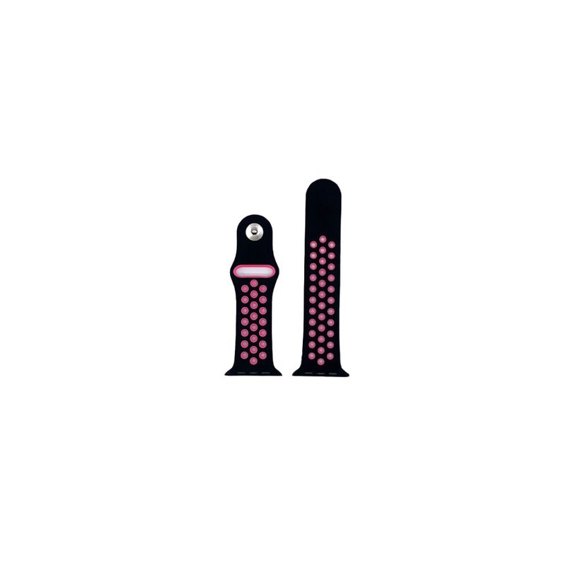 GENERICO - Correa deportiva para Apple Watch y similares 38-40-41mm LM NEGRO-ROSA