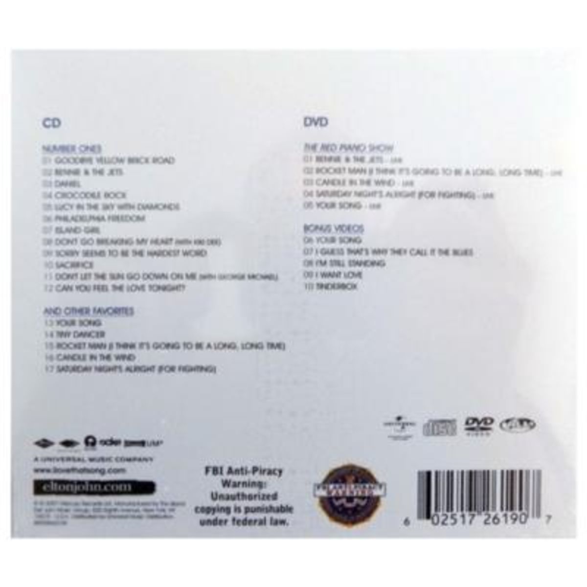 HITWAY MUSIC - ELTON JOHN - ROCKET MAN NUMBER ONES (CD+DVD) - CD HITWAY MUSIC