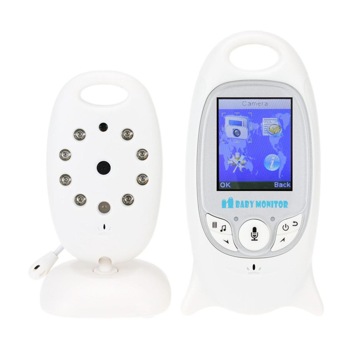 OEM - Camara Monitor De Bebe Con Pantalla Y Microfono Blanco