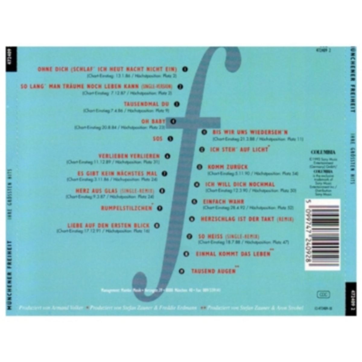 HITWAY MUSIC - MUNCHENER FREIHEIT - IHRE GROSSTEN HITS - CD HITWAY MUSIC