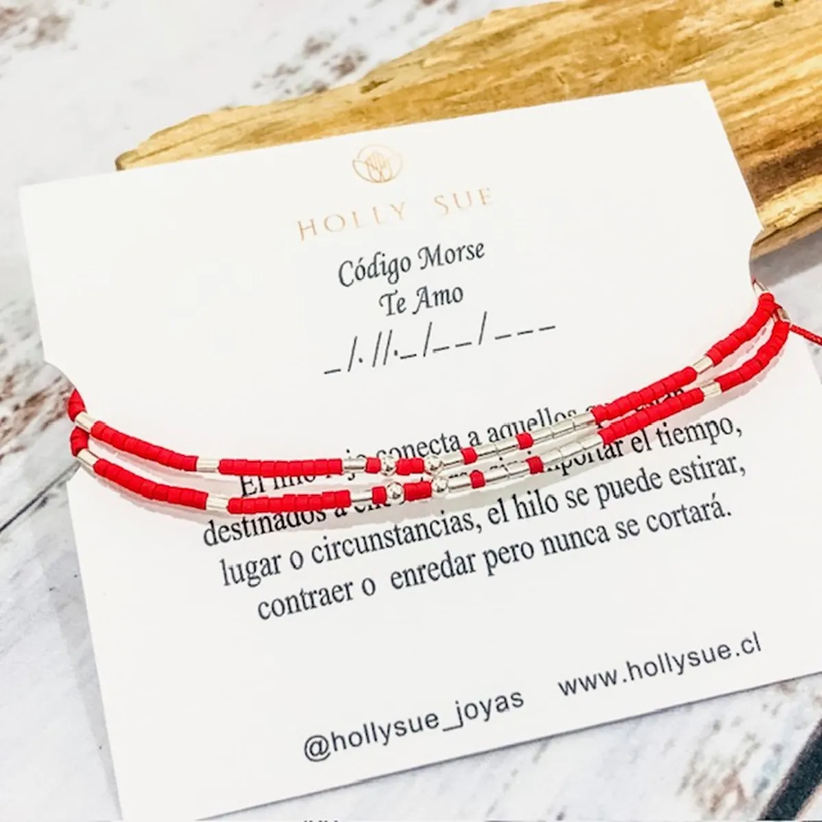 GENERICO - 2 Pulseras Rojas Código Morse “Te Amo” Plata