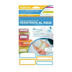 ADETEC - 30 Etiquetas Autoadhesivas Resistentes Al Agua