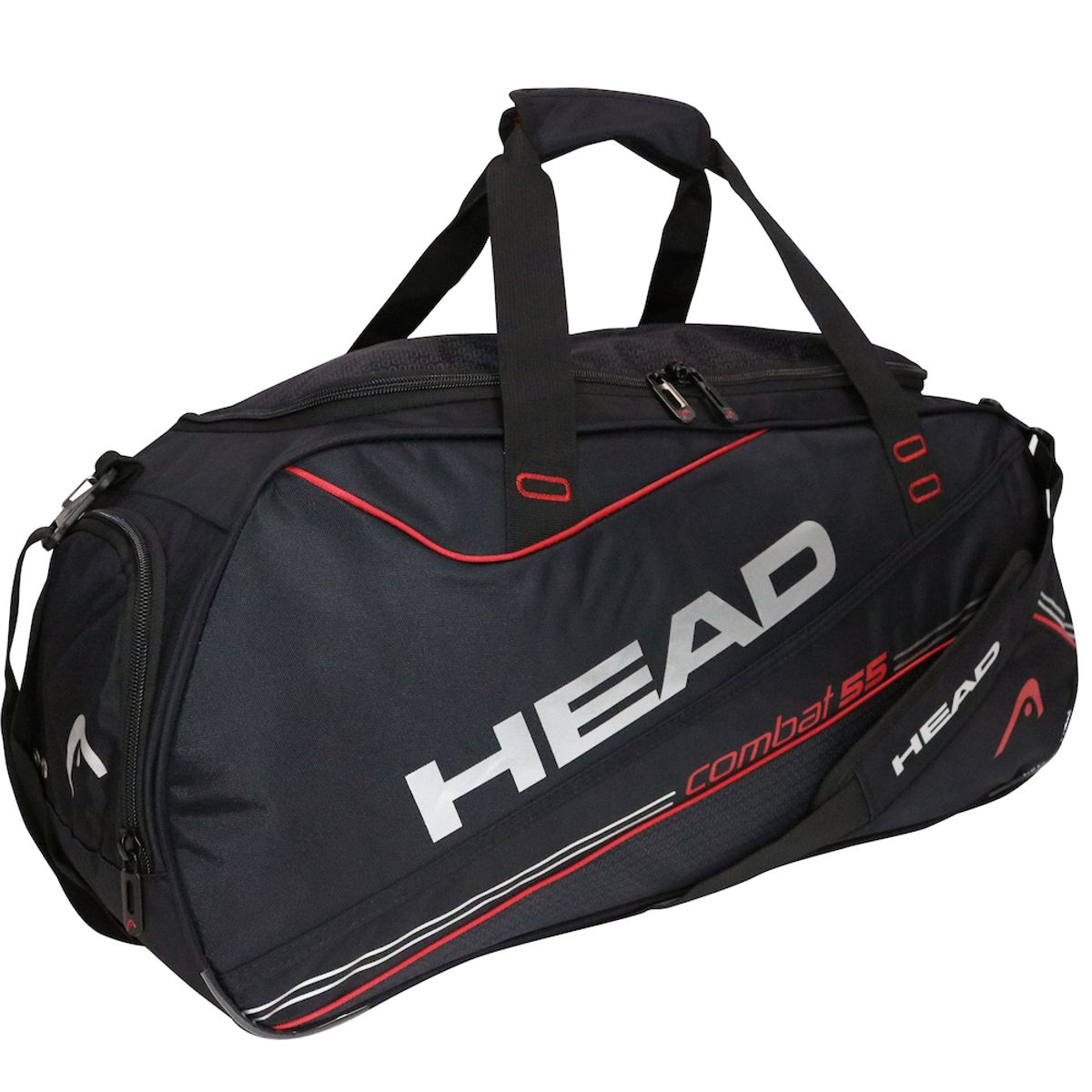 HEAD - Bolso Deportivo New Combat 55 Negro Rojo Head
