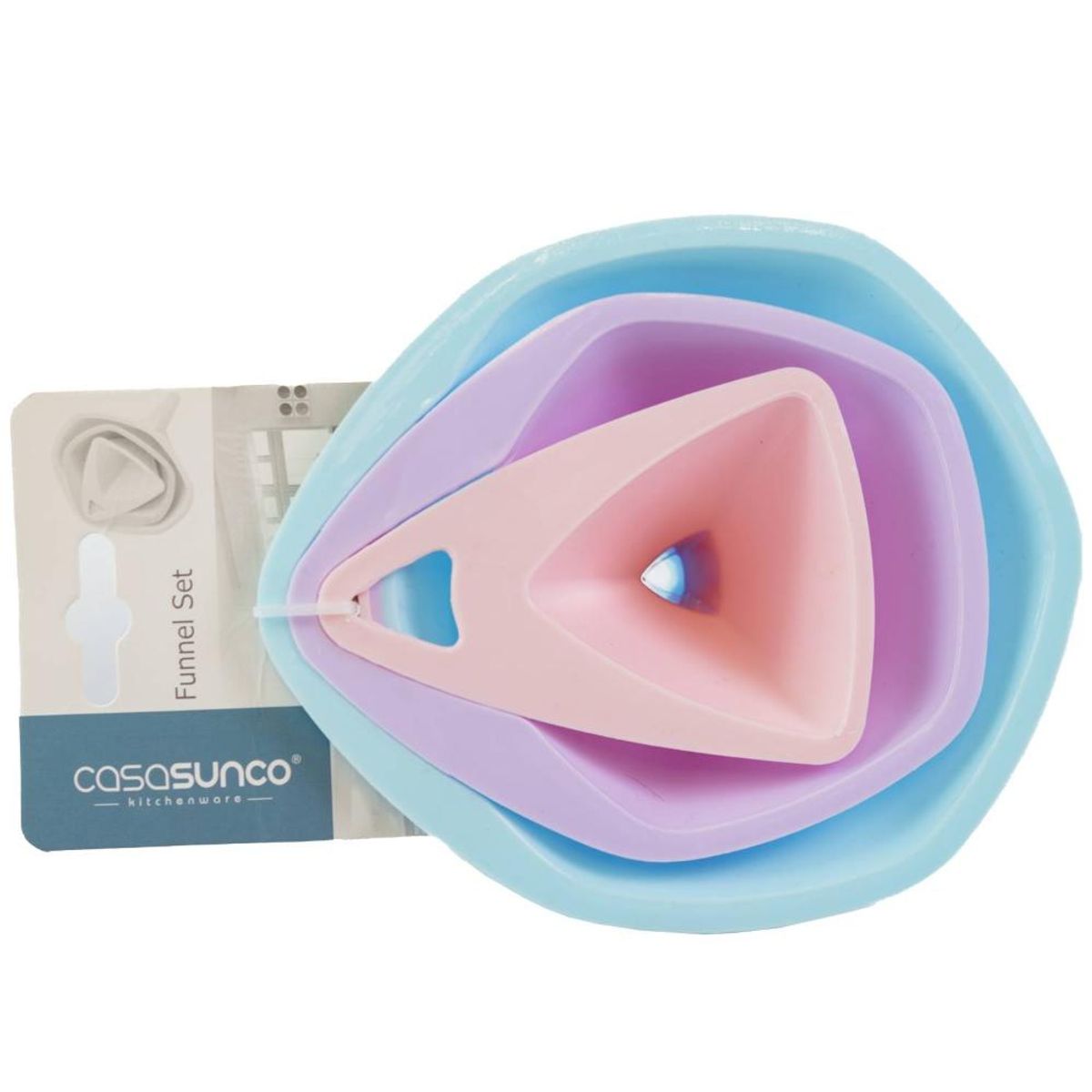 KITCHENWARE - JUEGO DE EMBUDO MULTICOLOR CELESTE