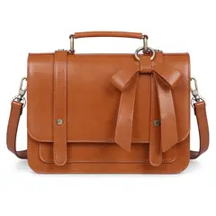 ECOSUSI - Maletín Bandolera con Lazo Summer Garden Romance - Marrón