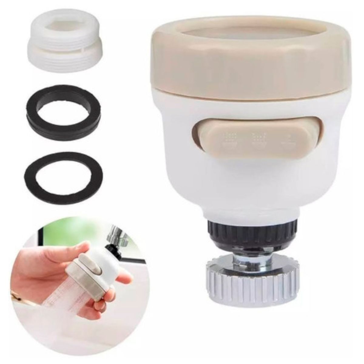 GENERICO - Grifo Para Lavaplatos Adaptable Llave Giratorio Flexible.