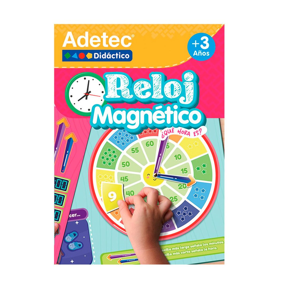 ADETEC - Juego Didáctico Aprende La Hora Láminas Magnéticas