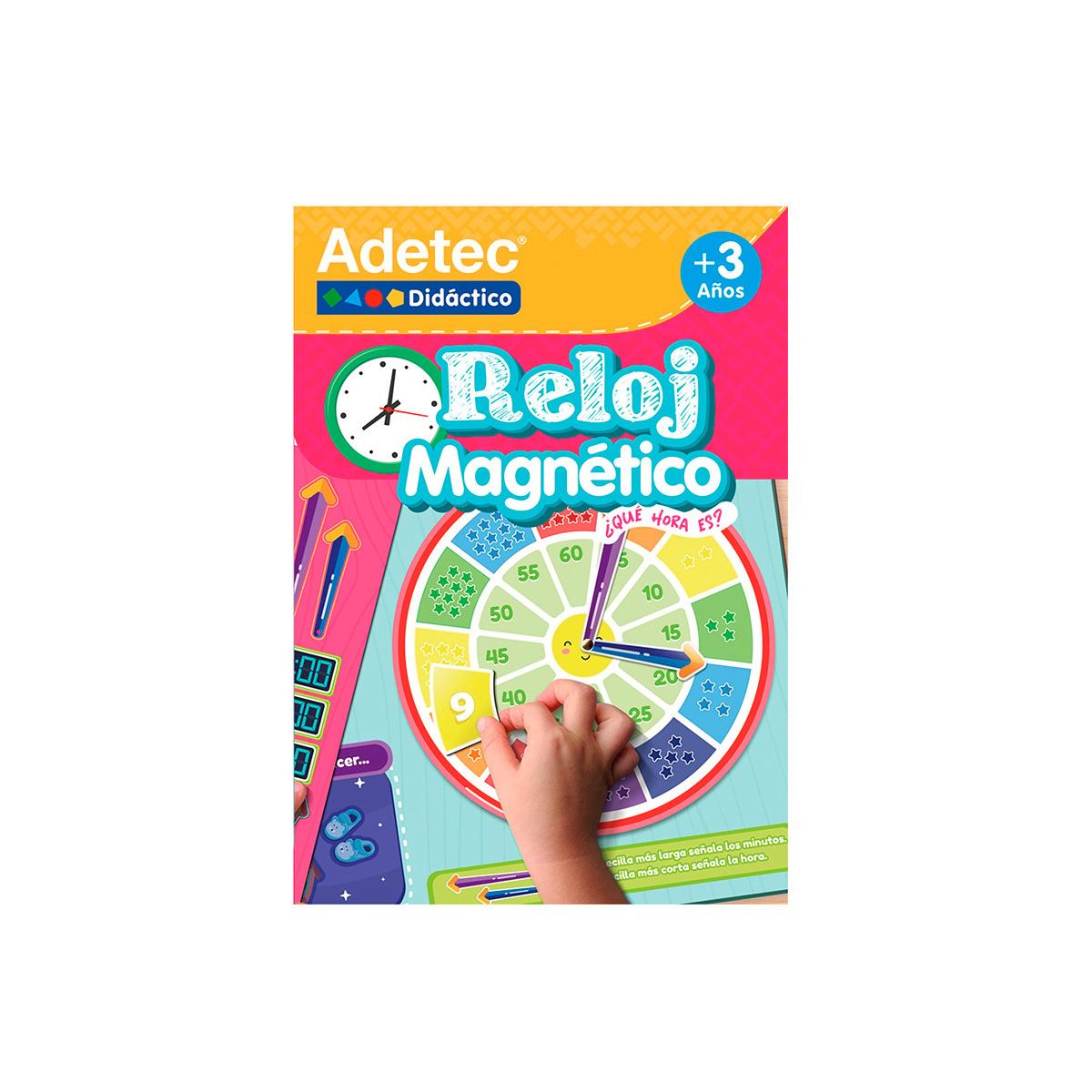 ADETEC - Juego Didáctico Aprende La Hora Láminas Magnéticas