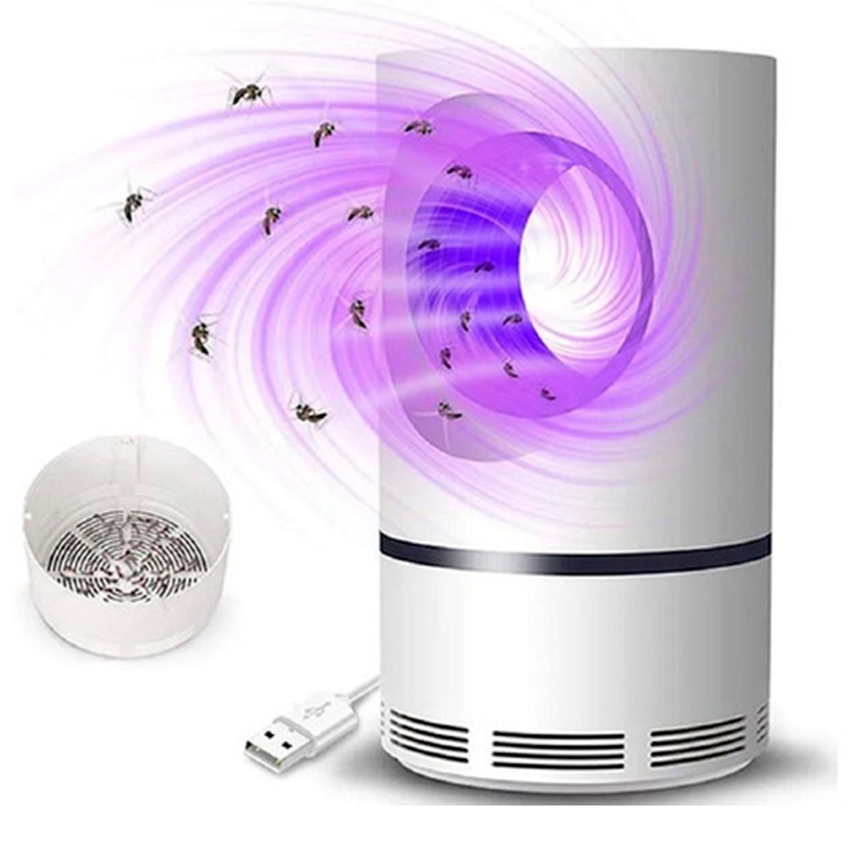 GENERICO - Lampara Usb Mata Insectos Mata Zancudos Mosquitos UV