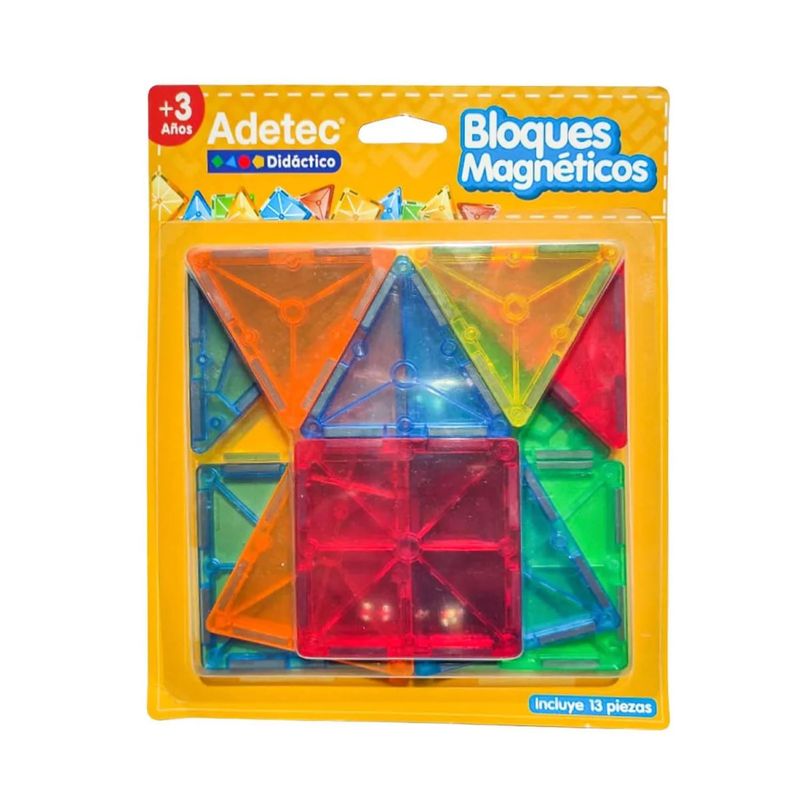 ADETEC - Juego Didáctico Bloques Magnéticos 13 Piezas Adetec