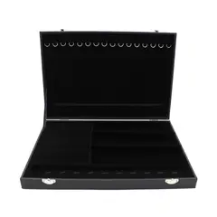ALEMDALINDA - Maleta Joyero Organizador Negra para Joyas Cuerina y Terciopelo