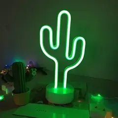 GENERICO - Lampara decorativa de neón LED para interior con forma de captus