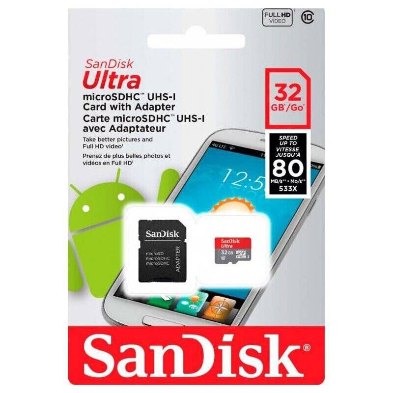 SANDISK - Tarjeta de memoria micro sd 32gb sandisk clase 10
