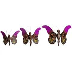PROPLASTIC - SET DE 3 MARIPOSAS MADERA