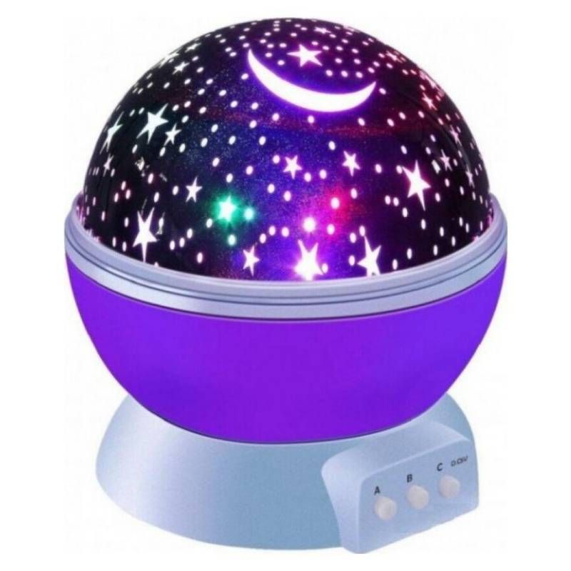 GENERICO - Lampara proyector espantacuco luna estrella Morado