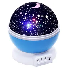 GENERICO - Lampara proyector espantacuco luna estrella Azul