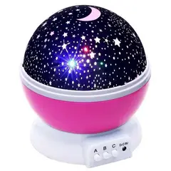GENERICO - Lampara proyector espantacuco luna estrella Rosado