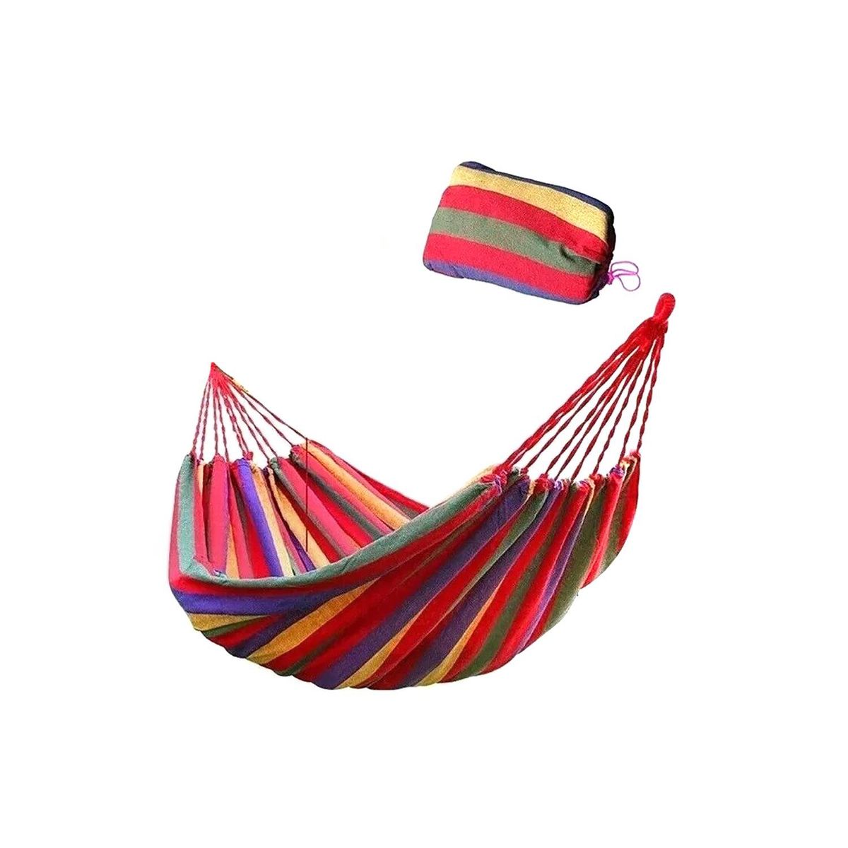 GENERICO - Hamaca Algodón Tricolor 2 Plazas 190X100 Cm