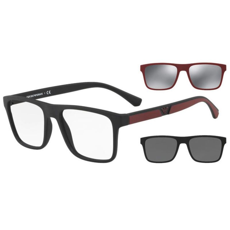 EMPORIO ARMANI - Lentes Ópticos con 2 Clip-On Emporio Armani