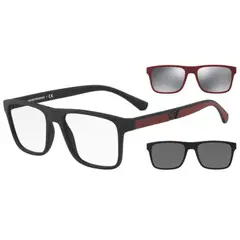 EMPORIO ARMANI - Lentes Ópticos con 2 Clip-On